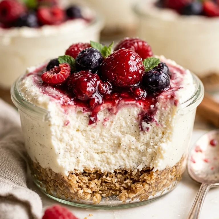 Cottage Cheese Protein Cheesecake Cups - No Bake