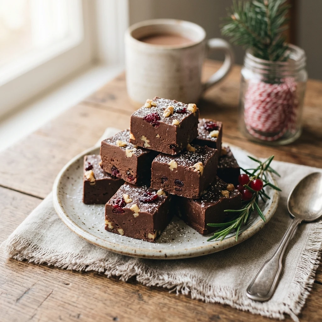 Cottage Cheese Protein Christmas Fudge - 3 Ingredients