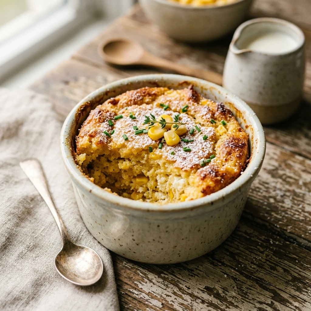 Cottage Cheese Protein Cornbread Pudding - Sweet