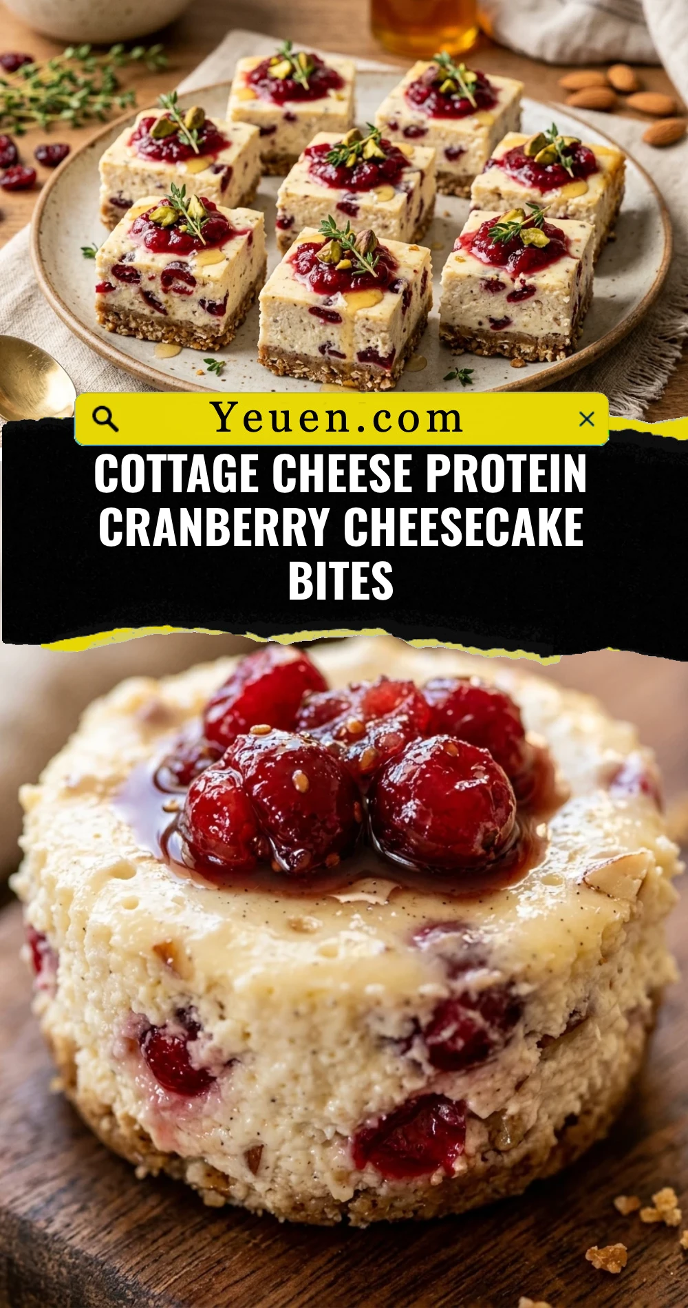 Cottage Cheese Protein Cranberry Cheesecake Bites