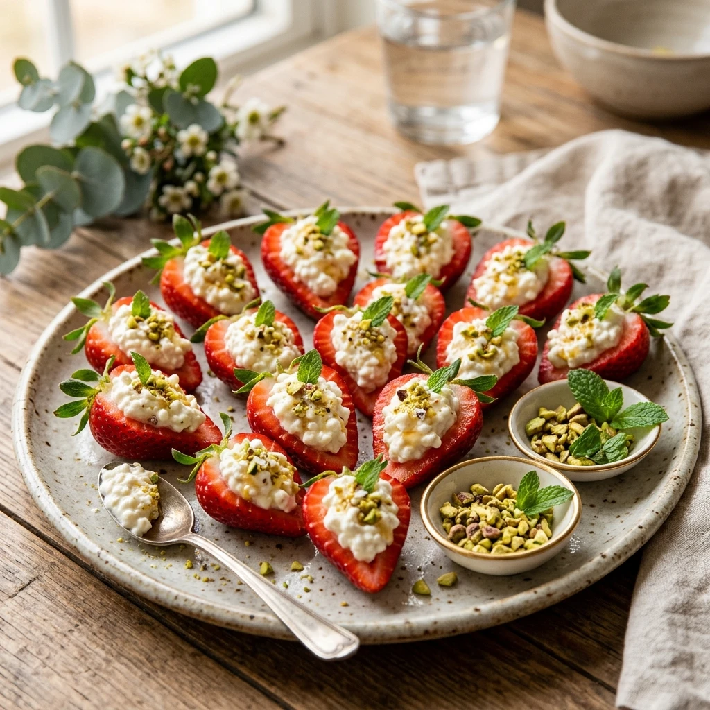 Cottage Cheese Protein Deviled Strawberries - Viral Hack