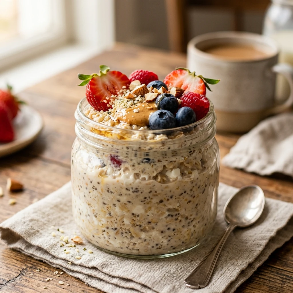Cottage Cheese Protein Oats Overnight 25g No Powder