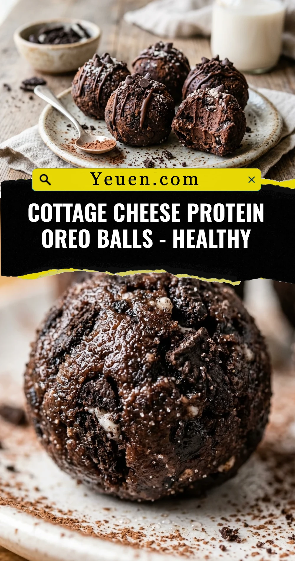 Cottage Cheese Protein Oreo Balls - Healthy