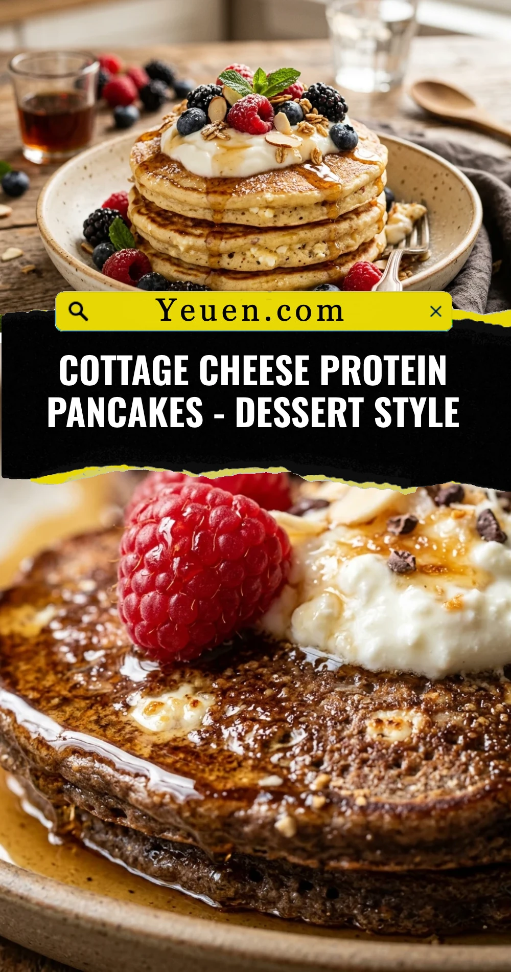 Cottage Cheese Protein Pancakes - Dessert Style