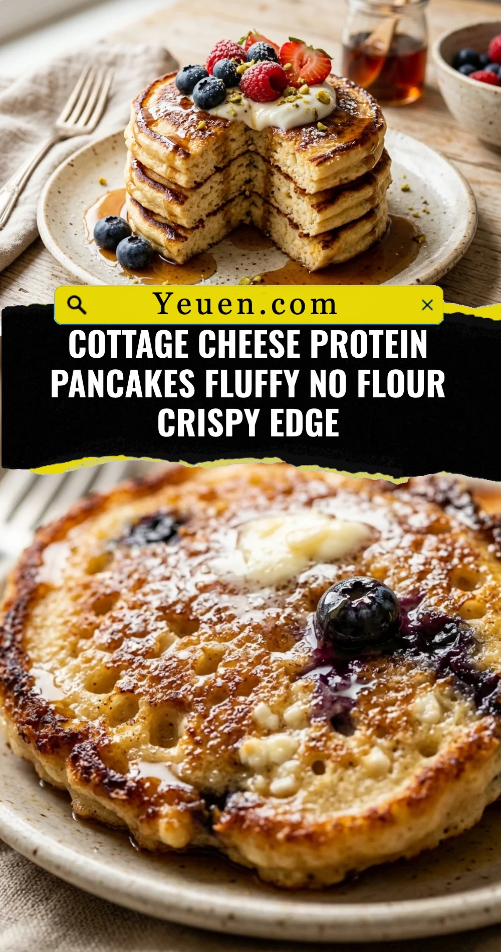 Cottage Cheese Protein Pancakes Fluffy No Flour Crispy Edge