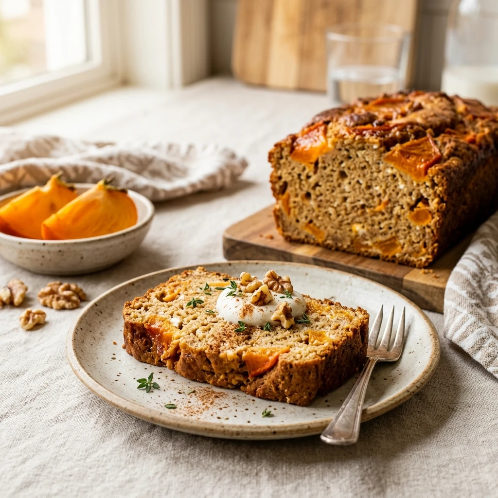 Cottage Cheese Protein Persimmon Bread - High Protein