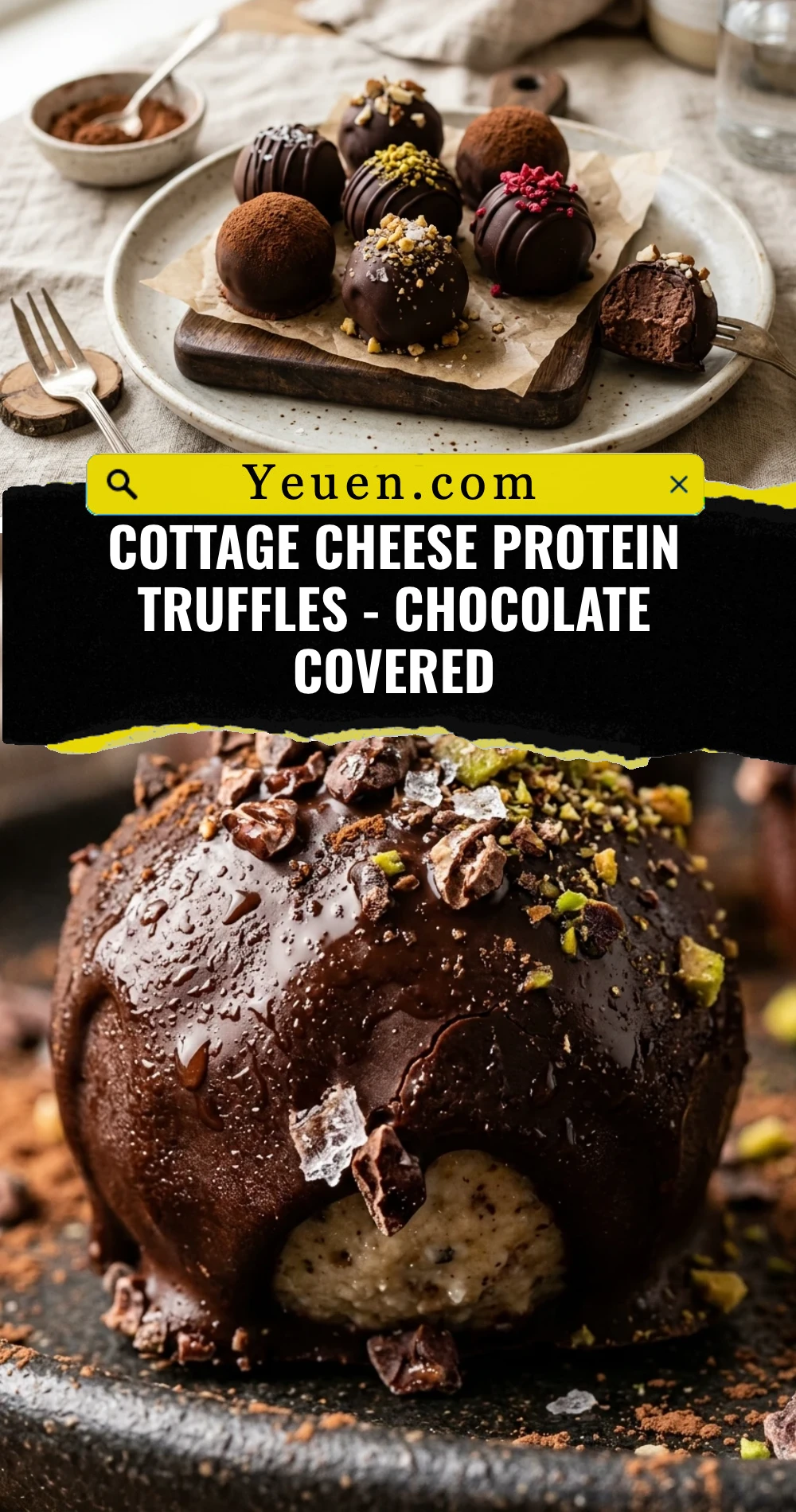 Cottage Cheese Protein Truffles - Chocolate Covered