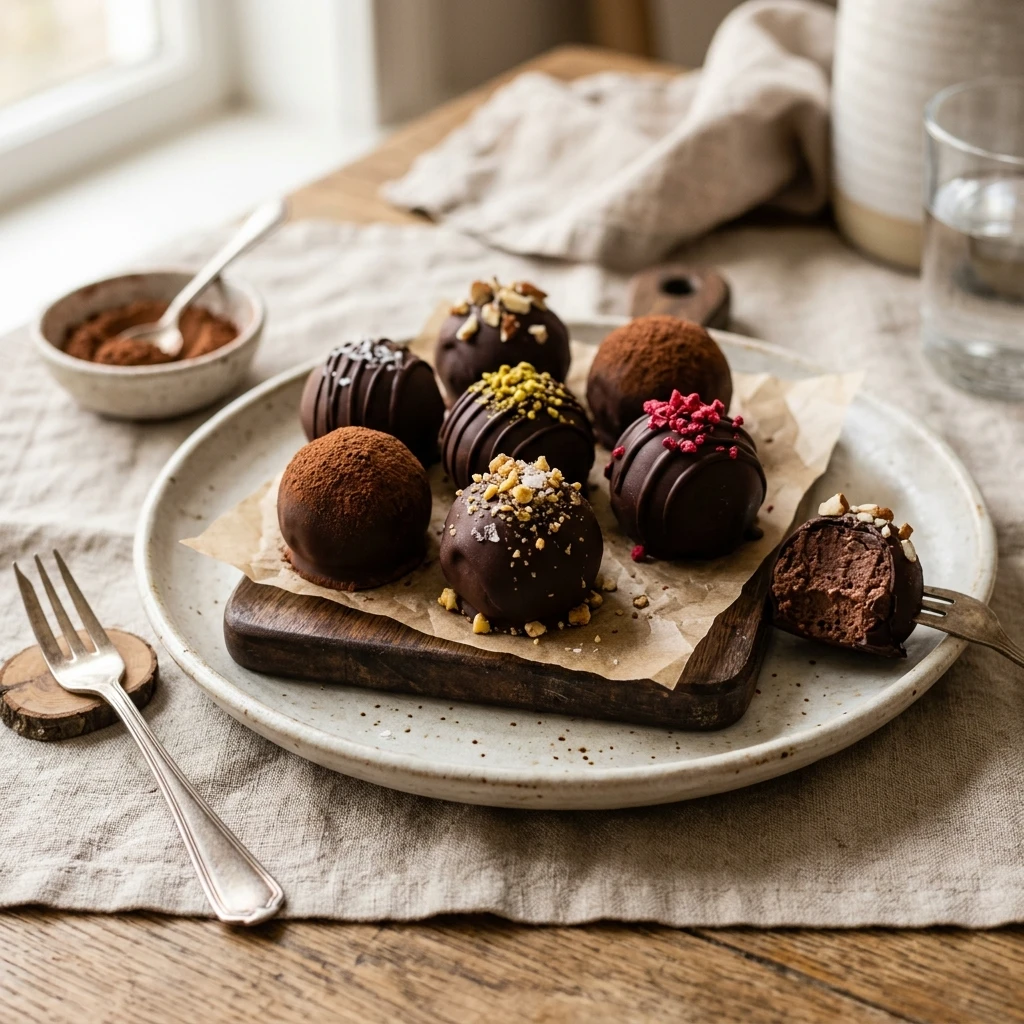 Cottage Cheese Protein Truffles - Chocolate Covered
