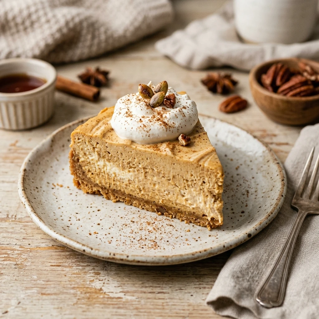 Cottage Cheese Pumpkin Cheesecake No Bake High Protein