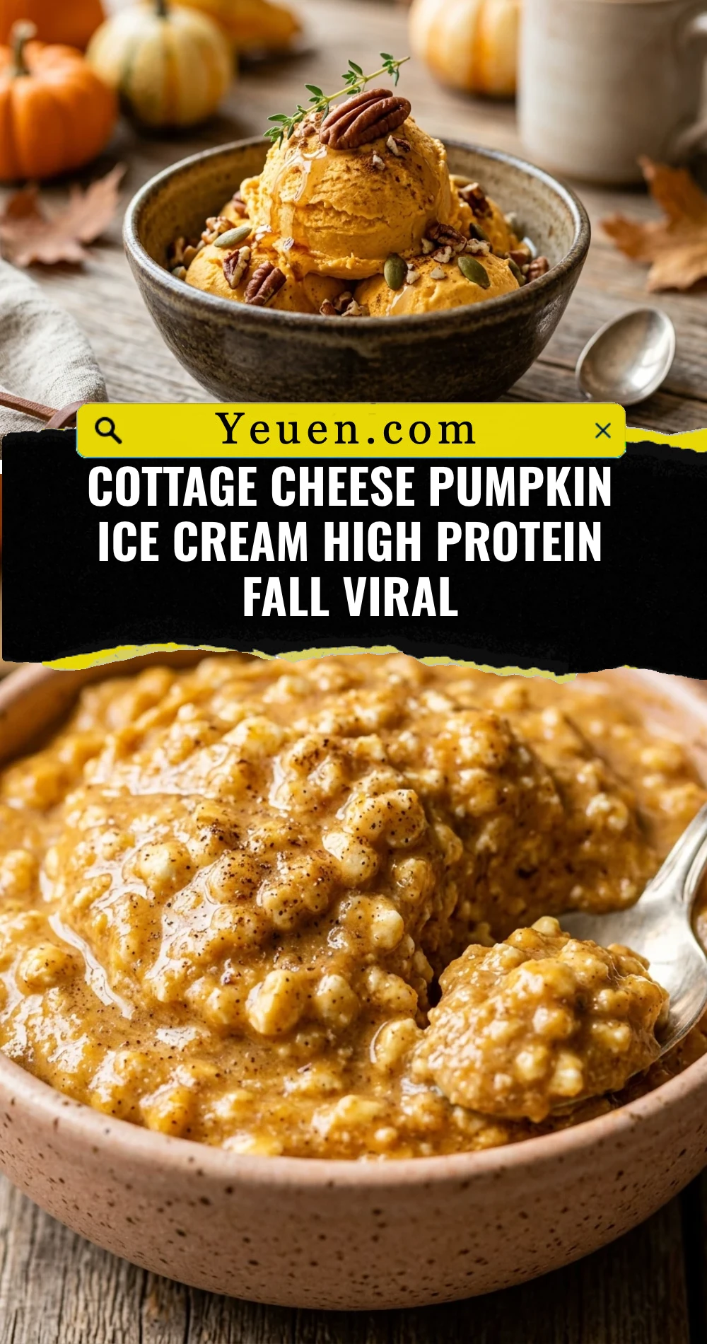 Cottage Cheese Pumpkin Ice Cream High Protein Fall Viral