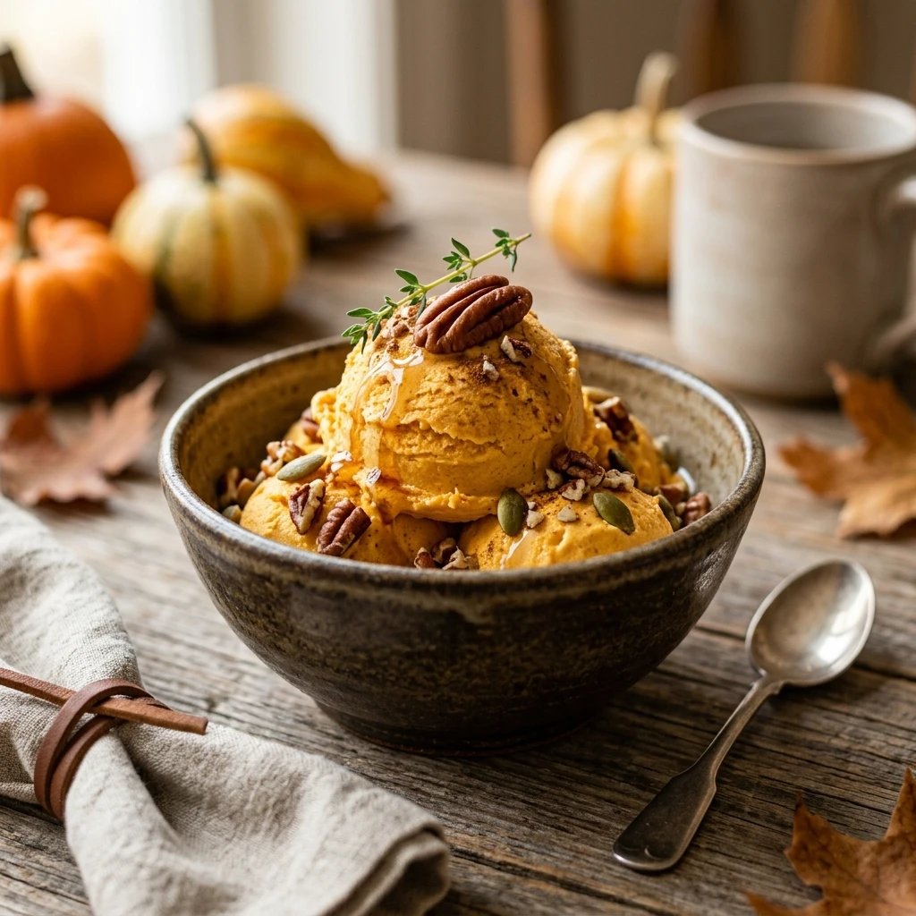 Cottage Cheese Pumpkin Ice Cream High Protein Fall Viral