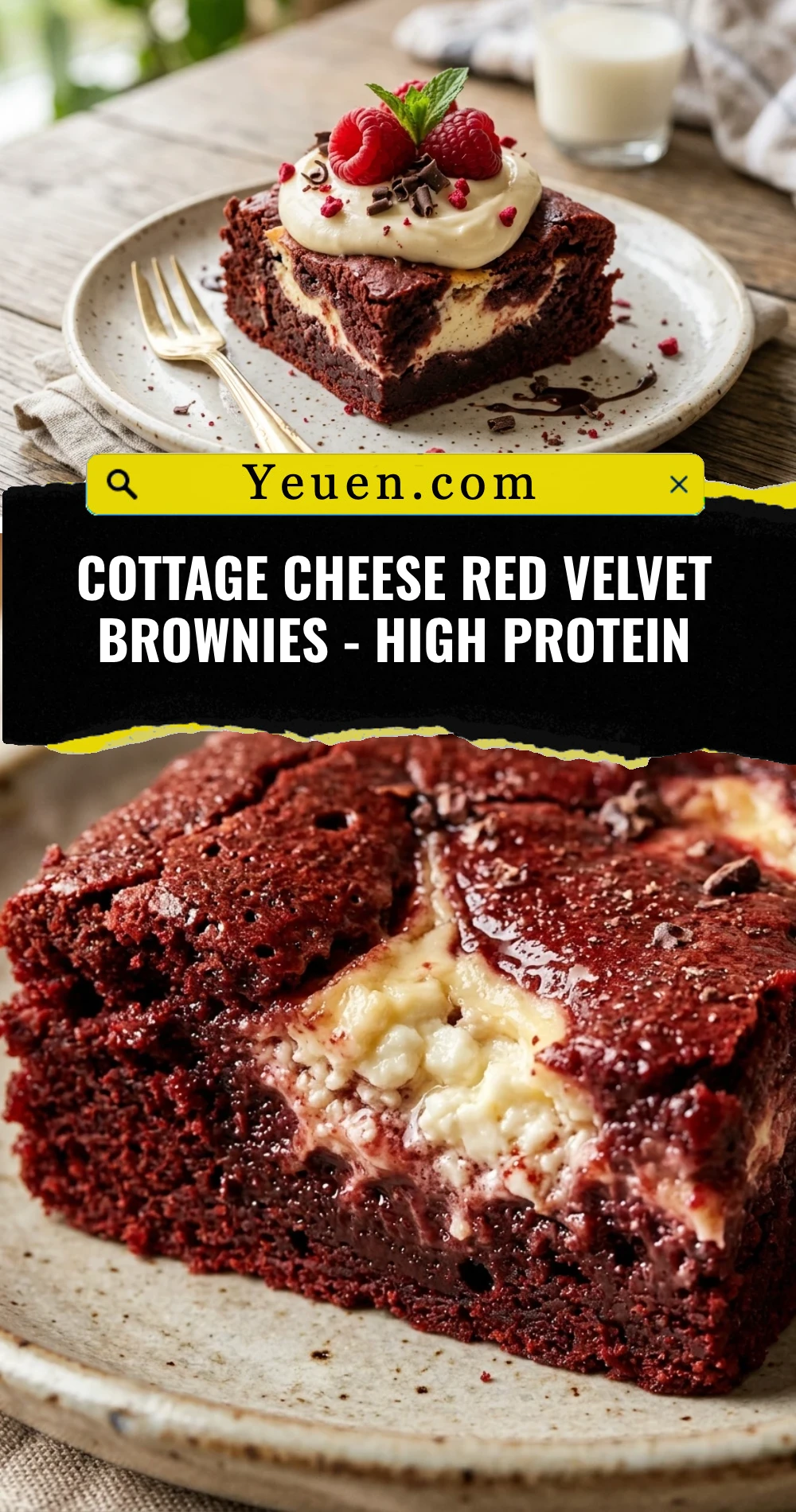 Cottage Cheese Red Velvet Brownies - High Protein