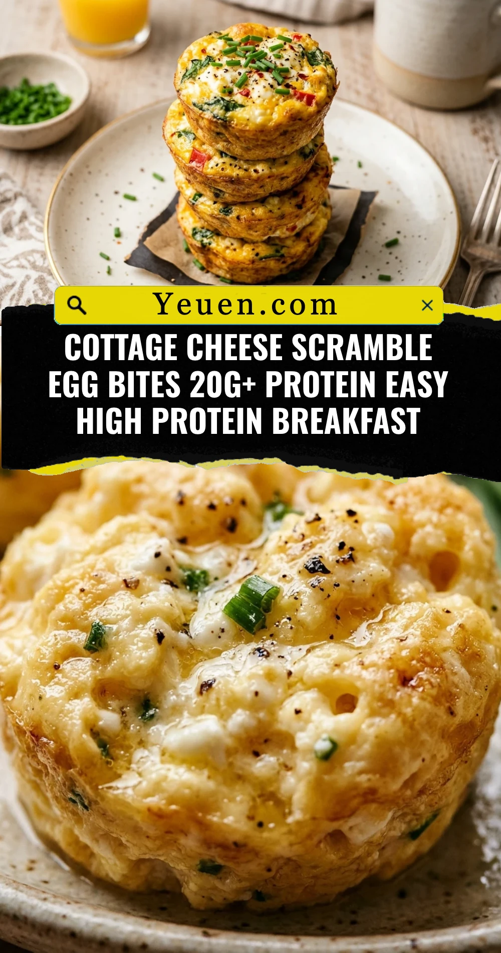 Cottage Cheese Scramble Egg Bites 20g+ Protein Easy High Protein Breakfast