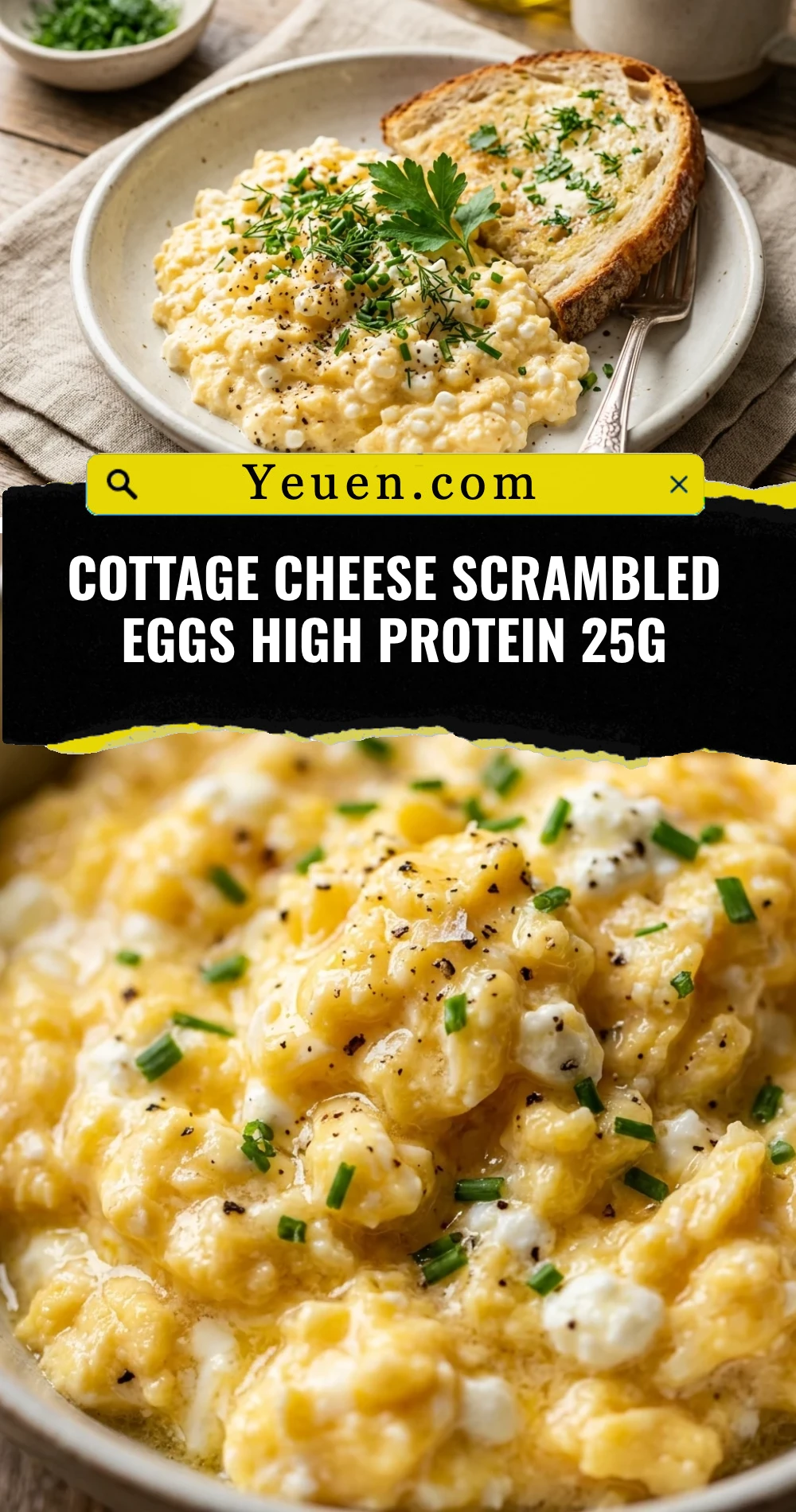 Cottage Cheese Scrambled Eggs High Protein 25g