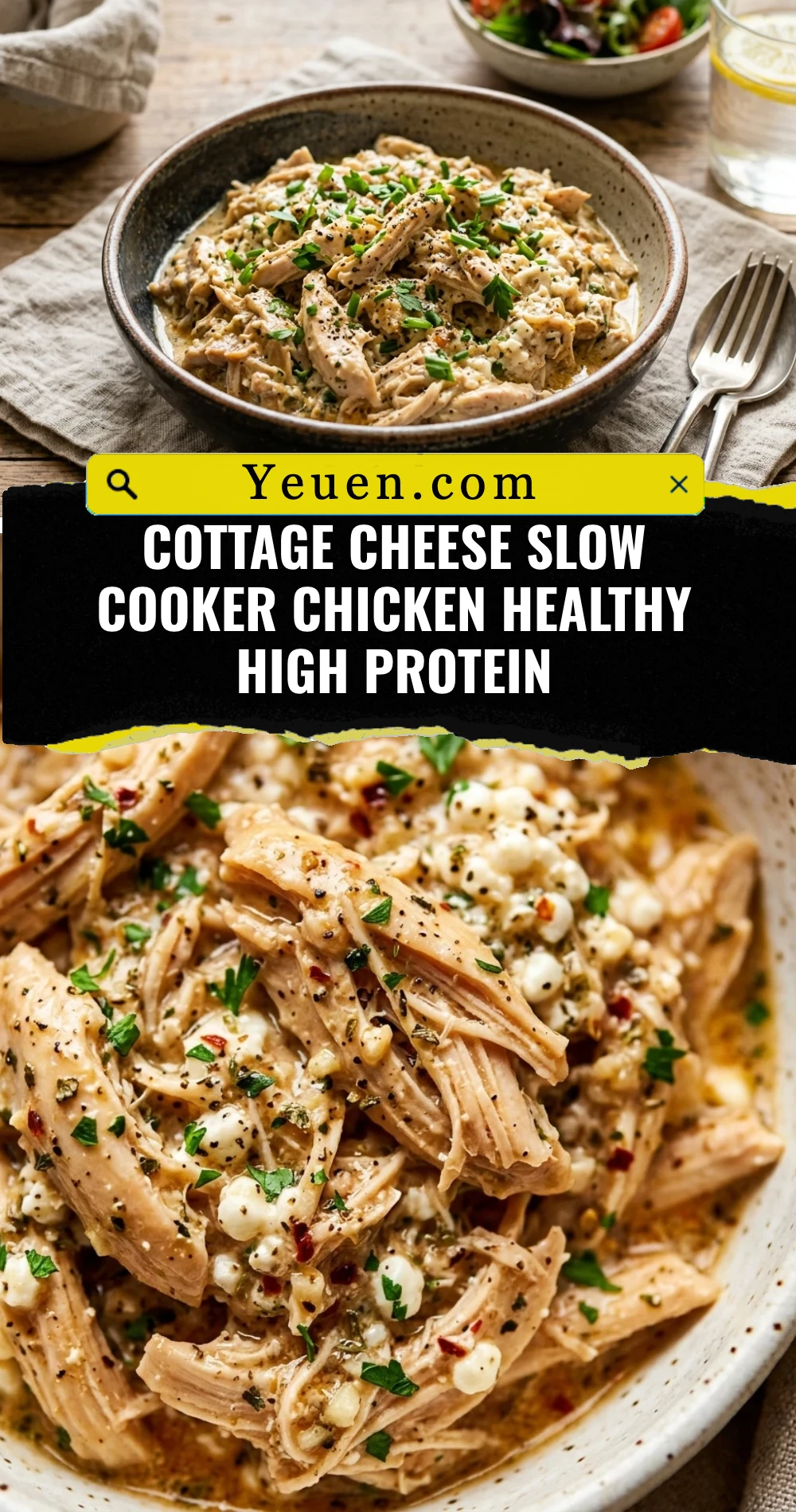 Cottage Cheese Slow Cooker Chicken Healthy High Protein