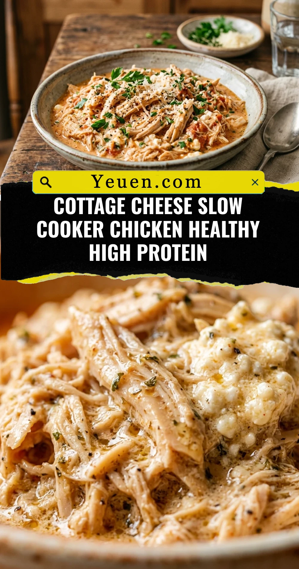 Cottage Cheese Slow Cooker Chicken Healthy High Protein