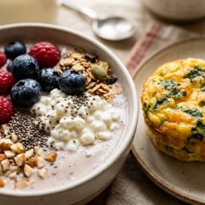 Cottage Cheese Smoothie Breakfast 20g+ Easy High Protein Egg Bites 3 Ingredient