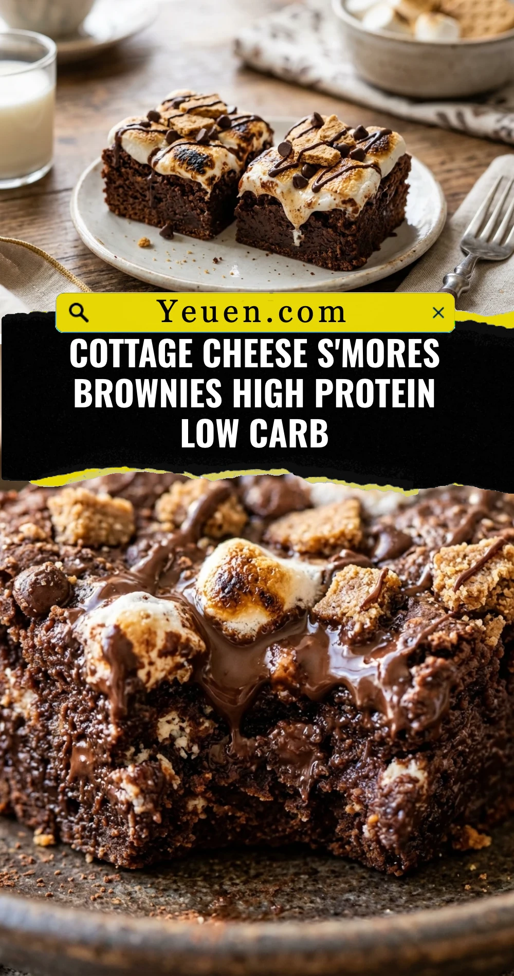 Cottage Cheese S'mores Brownies High Protein Low Carb