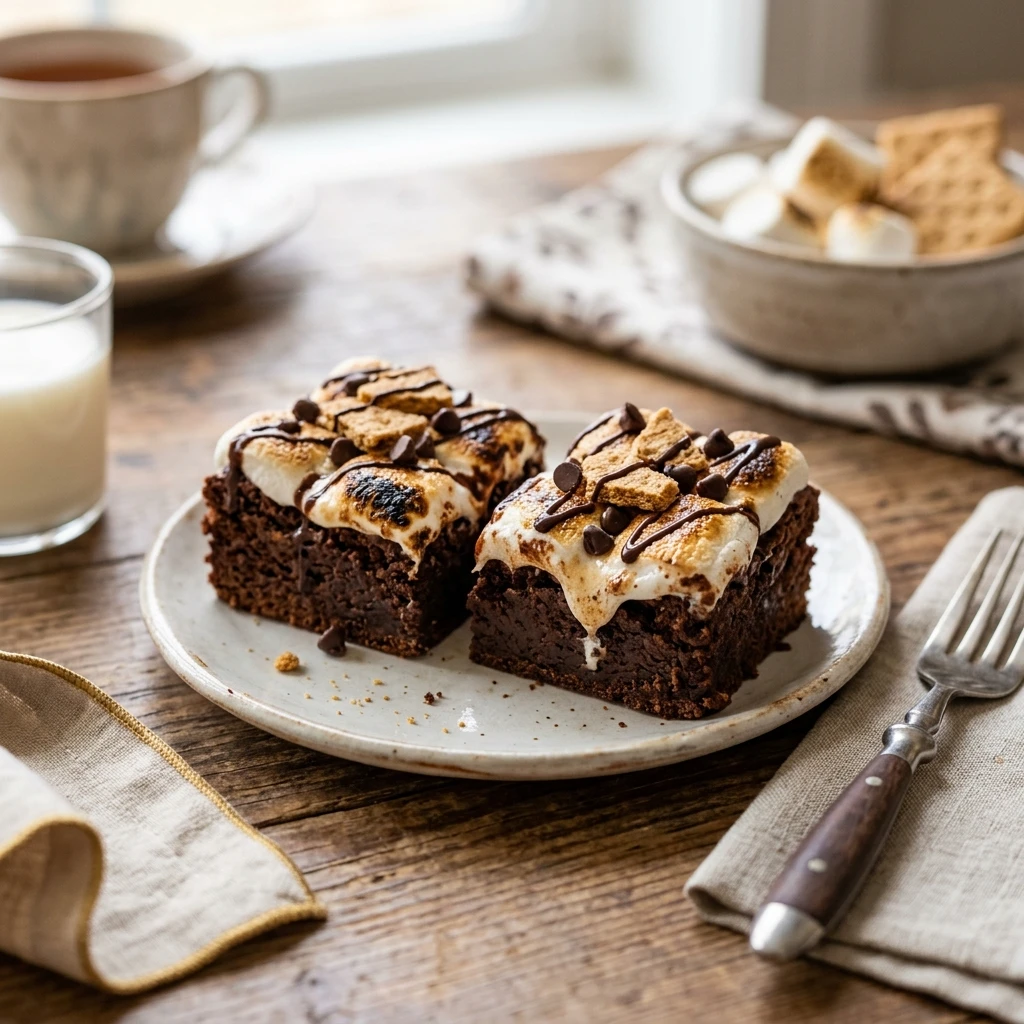 Cottage Cheese S'mores Brownies High Protein Low Carb