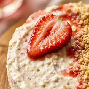 Cottage Cheese Strawberry Cheesecake No Bake High Protein
