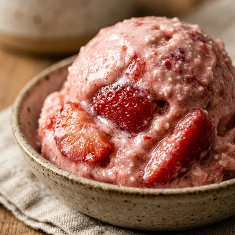 Cottage Cheese Strawberry Ice Cream High Protein 3 Ingredient