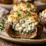 Cottage Cheese Stuffed Mushrooms High Protein Thanksgiving Appetizer