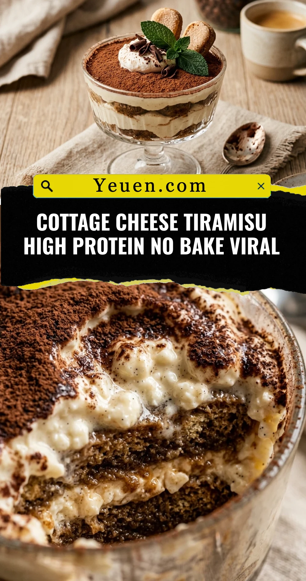 Cottage Cheese Tiramisu High Protein No Bake Viral