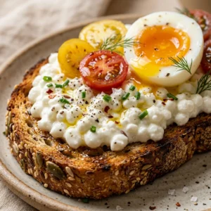 Cottage Cheese Toast Breakfast 20g+ Protein Meal Prep Easy High Protein