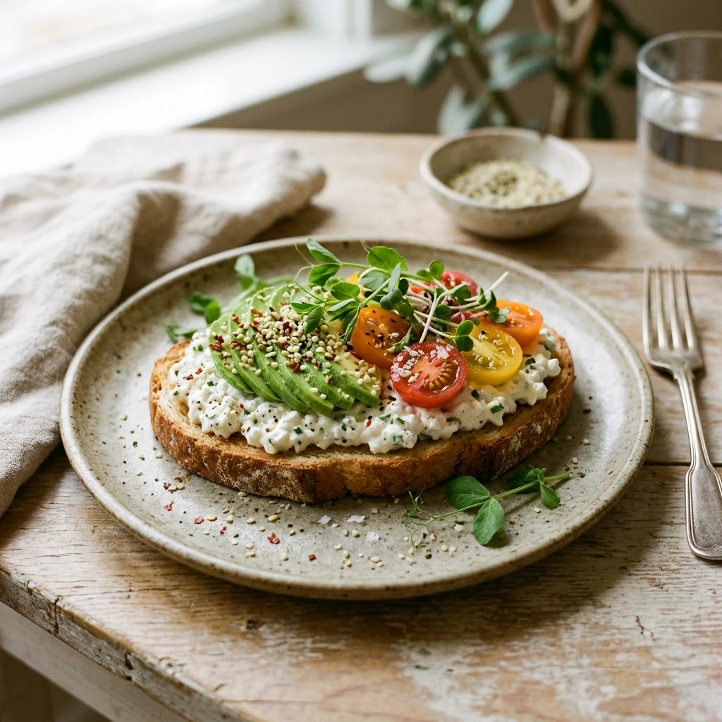 Cottage Cheese Toast High Protein 30g+ Easy Low Carb Meal Prep