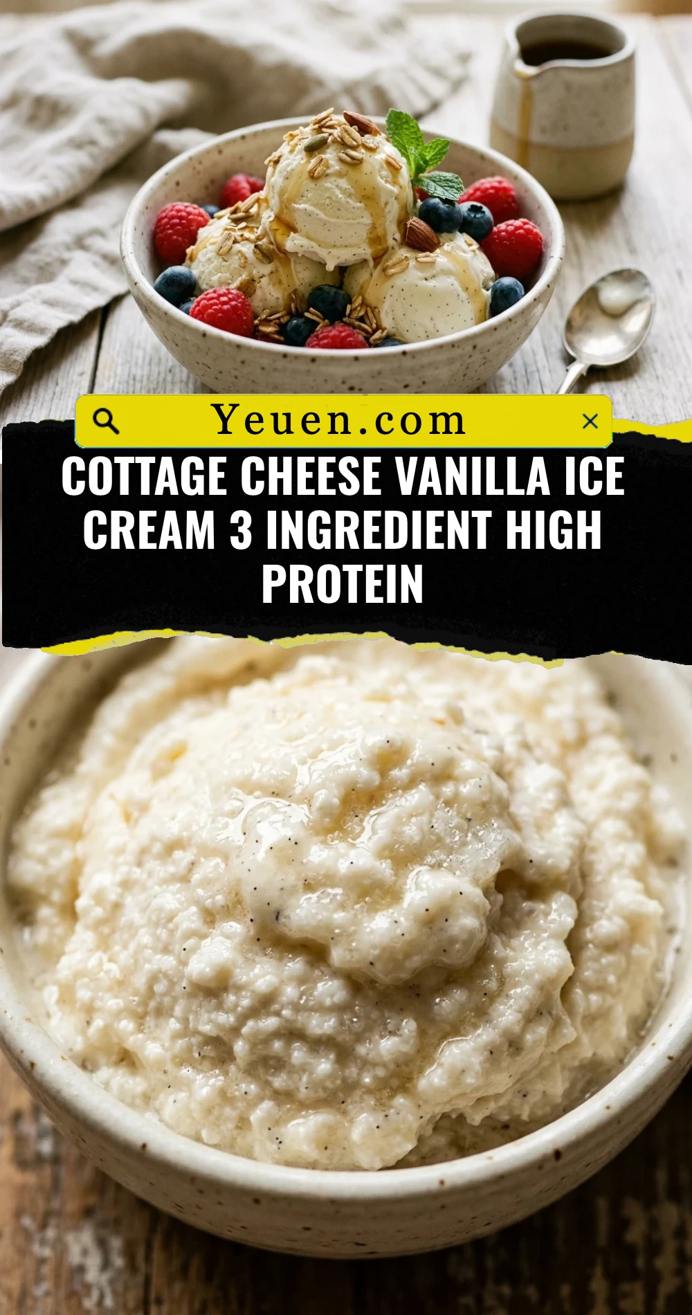 Cottage Cheese Vanilla Ice Cream 3 Ingredient High Protein