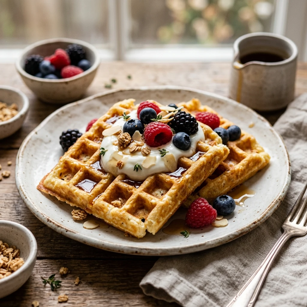 Cottage Cheese Waffles High Protein 3 Ingredients