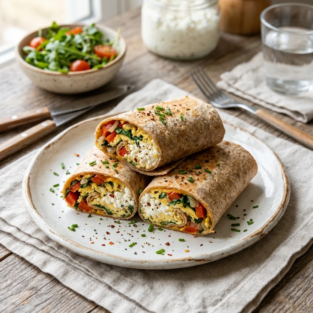 Cottage Cheese Wraps Breakfast 20g+ Protein Meal Prep Easy High Protein