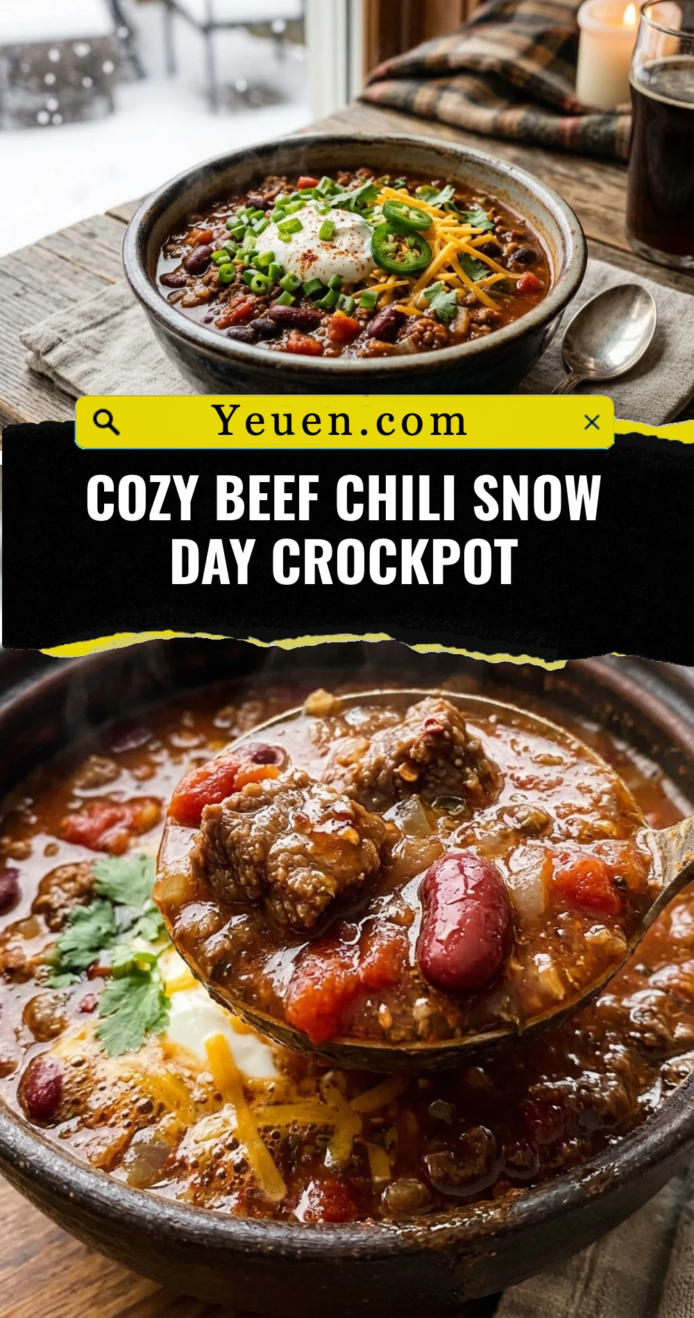 Cozy Beef Chili Snow Day Crockpot
