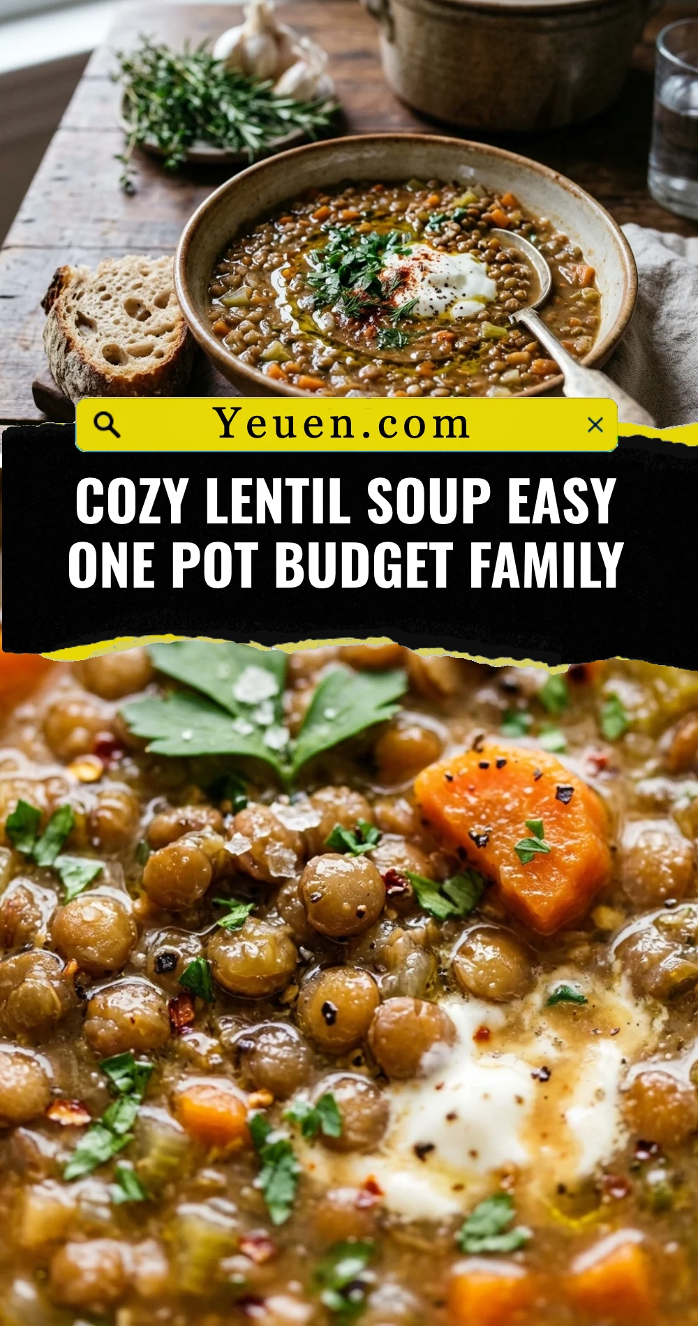 Cozy Lentil Soup Easy One Pot Budget Family