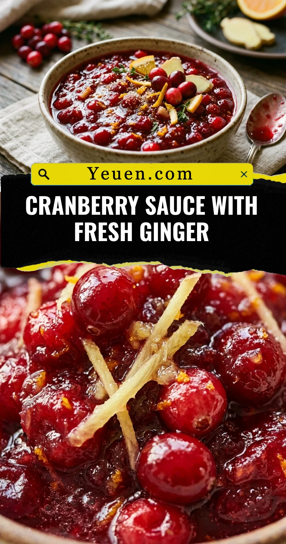 Cranberry Sauce With Fresh Ginger