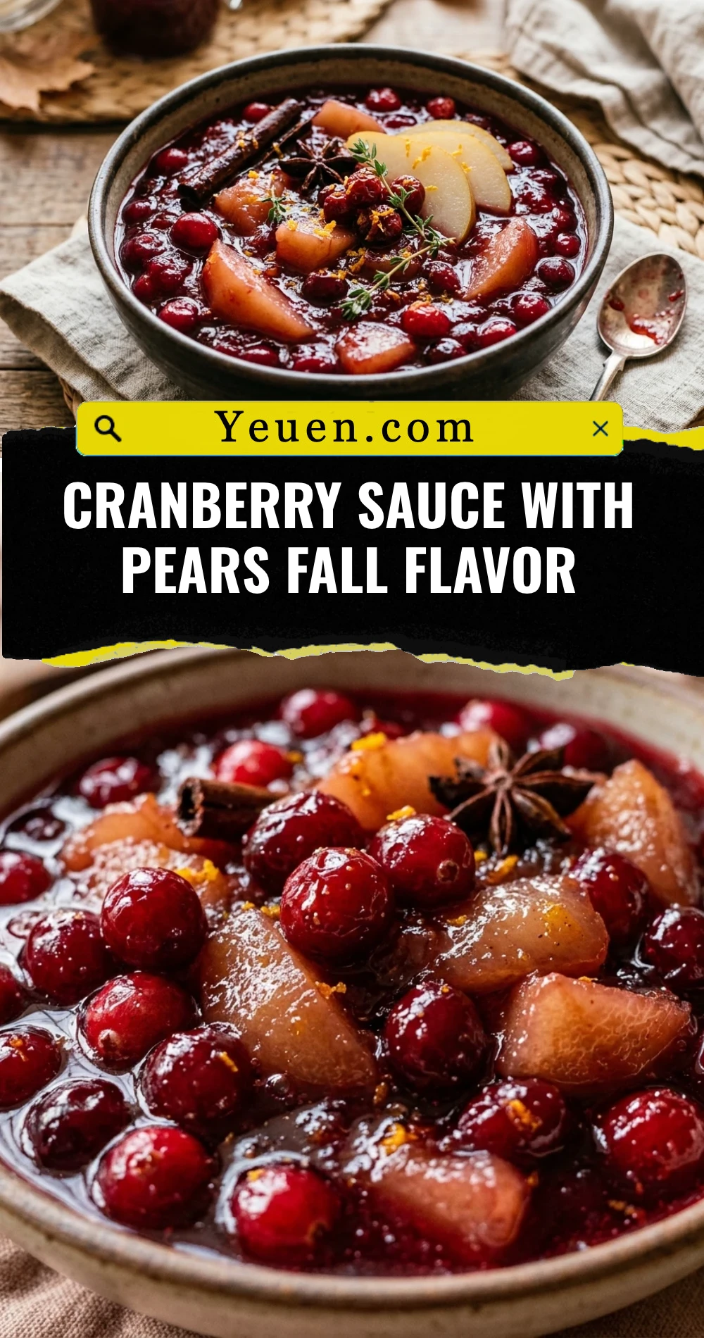 Cranberry Sauce With Pears Fall Flavor