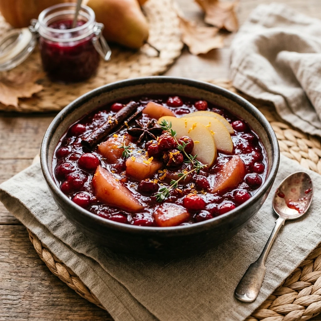 Cranberry Sauce With Pears Fall Flavor