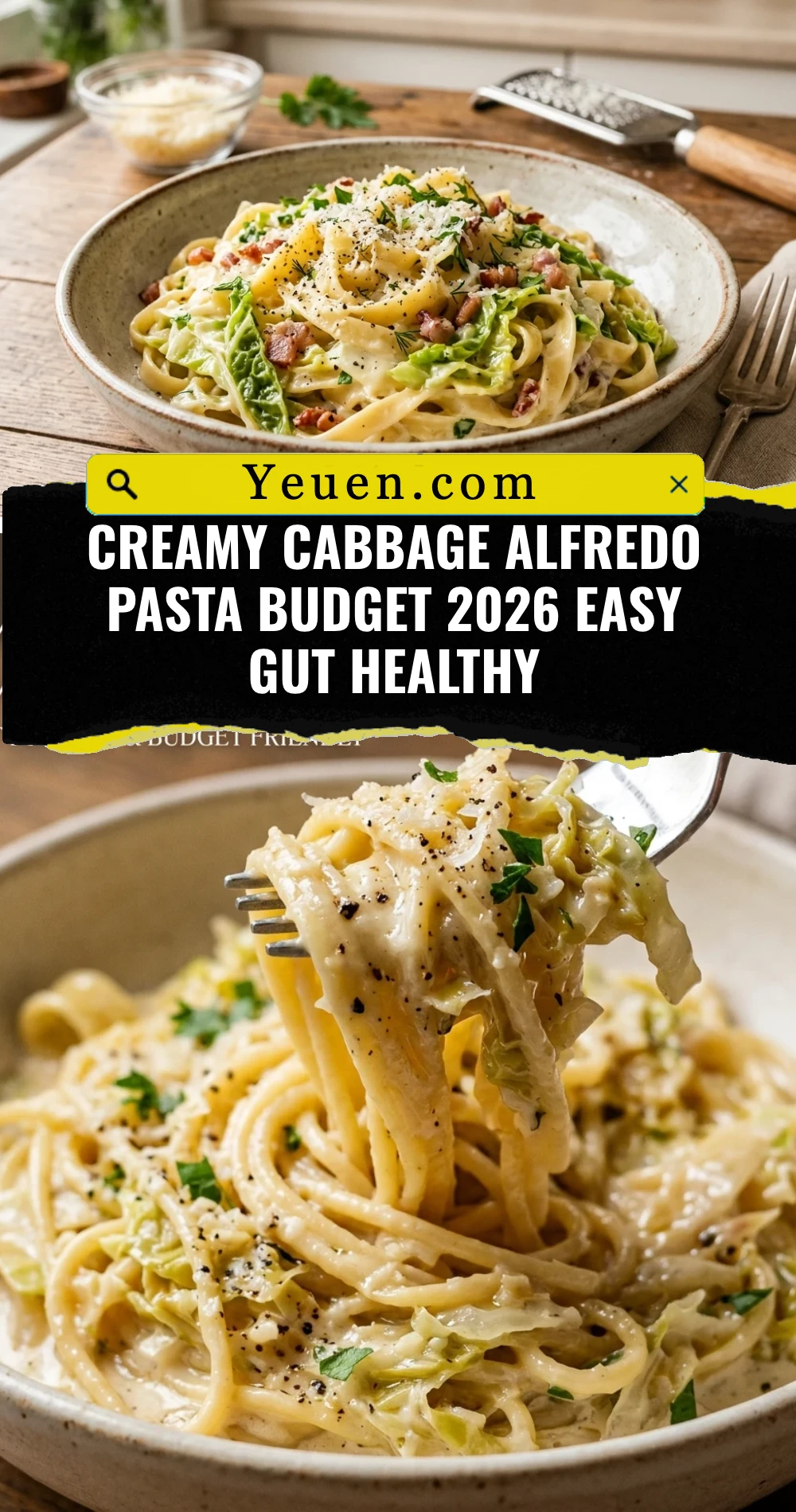 Creamy Cabbage Alfredo Pasta Budget 2026 Easy Gut Healthy