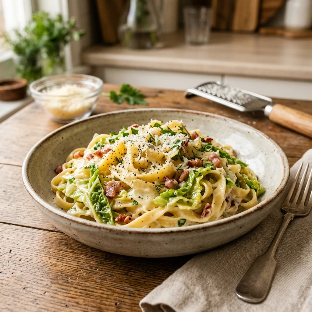 Creamy Cabbage Alfredo Pasta Budget 2026 Easy Gut Healthy