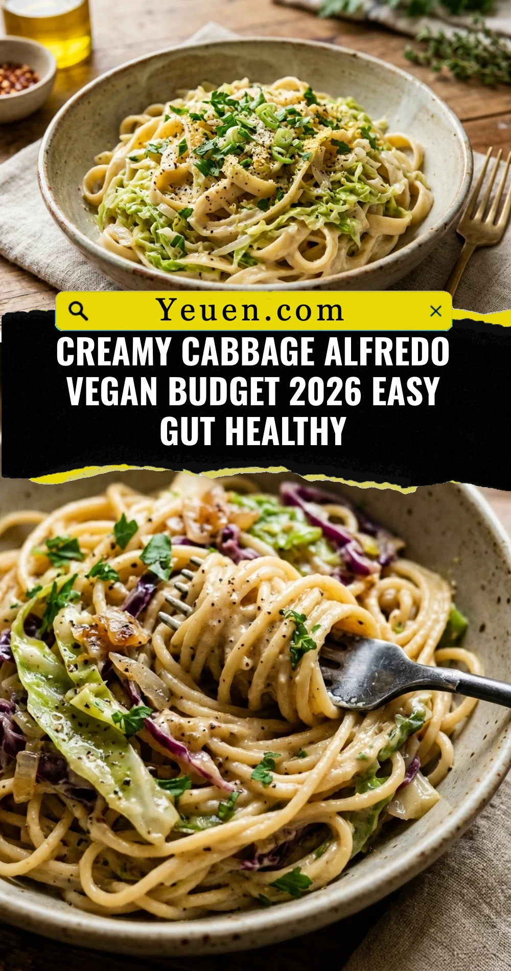 Creamy Cabbage Alfredo Vegan Budget 2026 Easy Gut Healthy