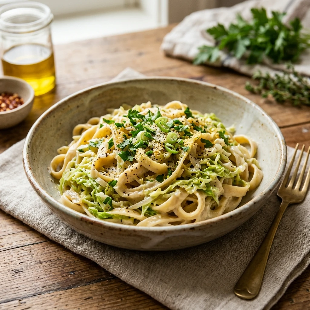 Creamy Cabbage Alfredo Vegan Budget 2026 Easy Gut Healthy