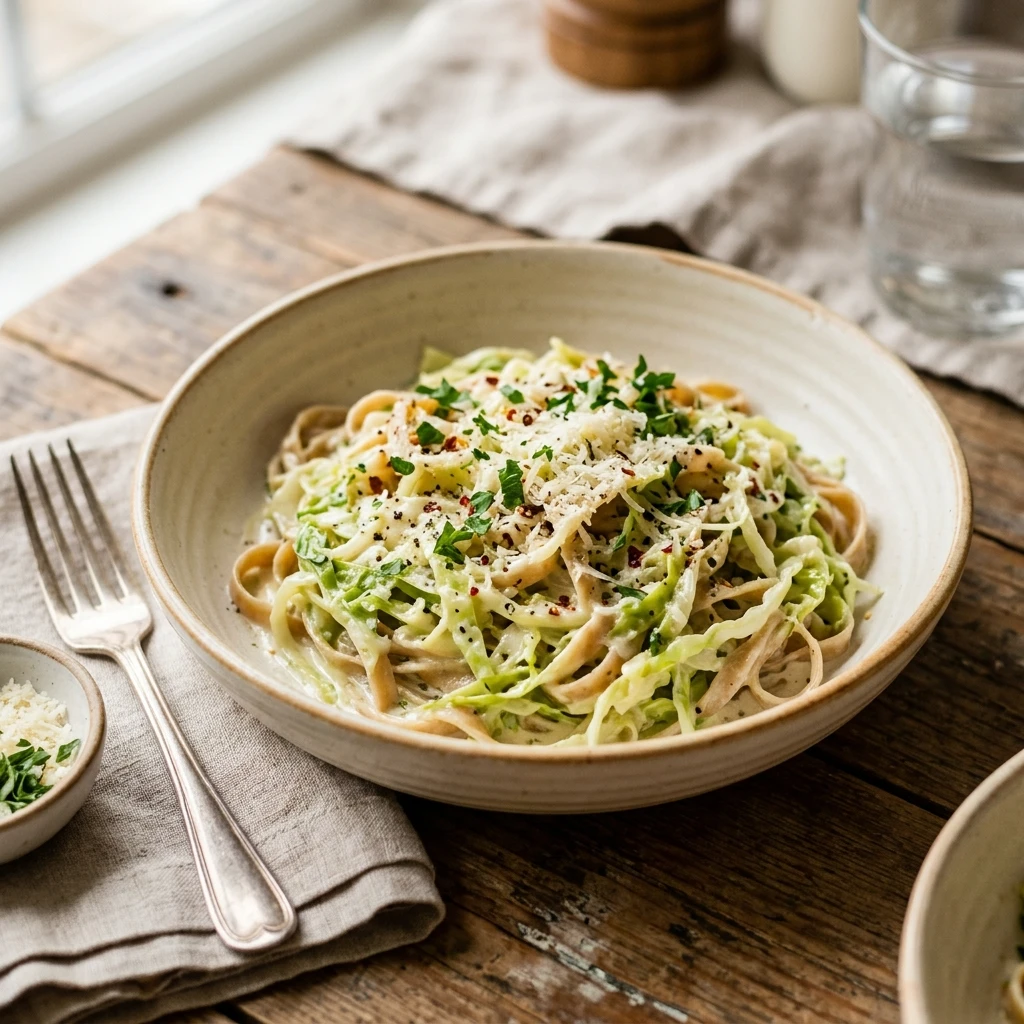 Creamy Cabbage Noodles Alfredo Budget 2026 Easy Gut Healthy