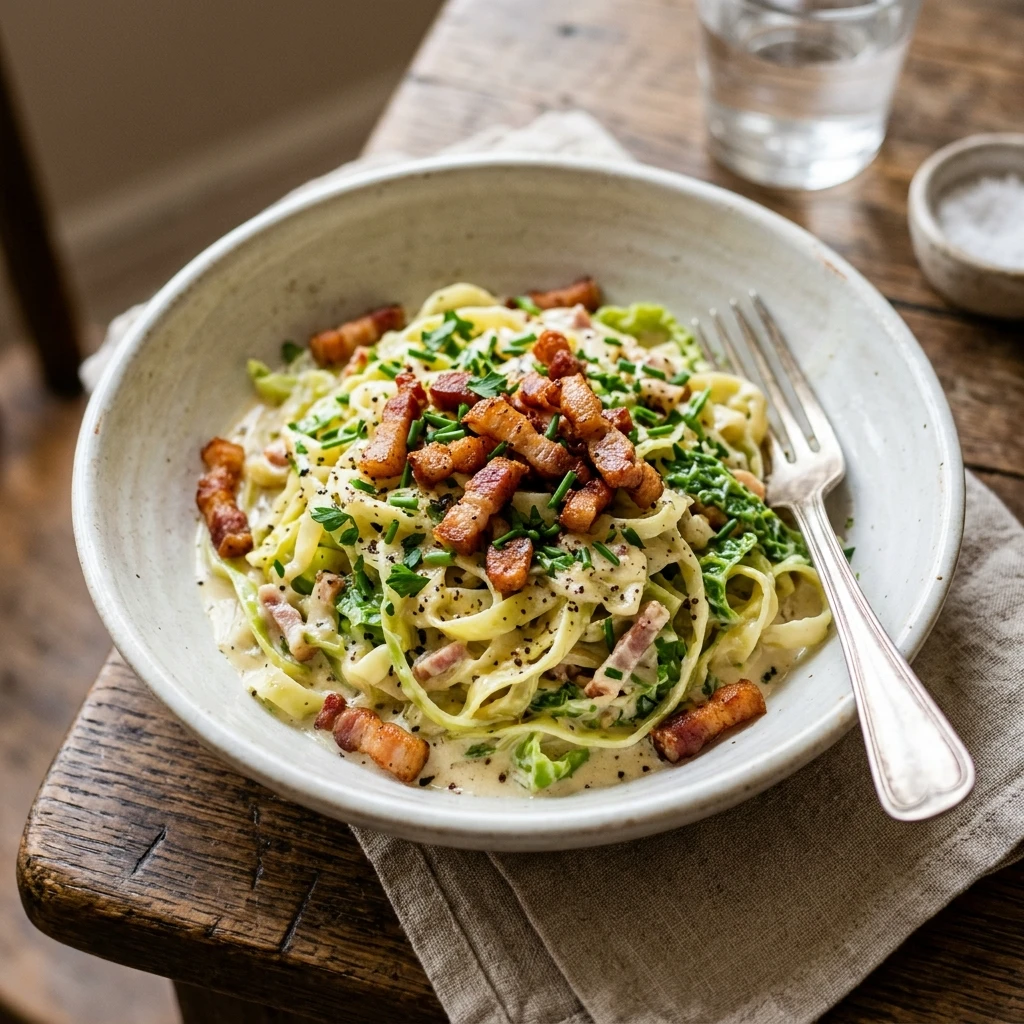 Creamy Cabbage Noodles With Bacon Budget 2026 Easy Gut Healthy