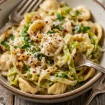 Creamy Cabbage Pasta Garlic Easy Budget $10 Feed Family 4