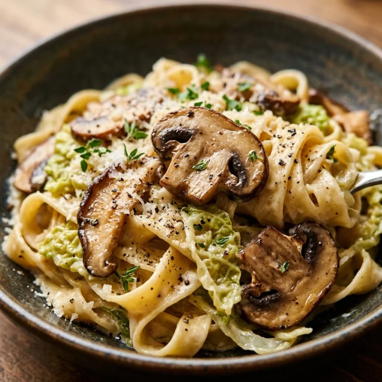 Creamy Cabbage Pasta Mushroom Easy Budget $10 Feed Family 4