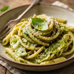 Creamy Cabbage Pasta Pesto Easy Budget $10 Feed Family 4