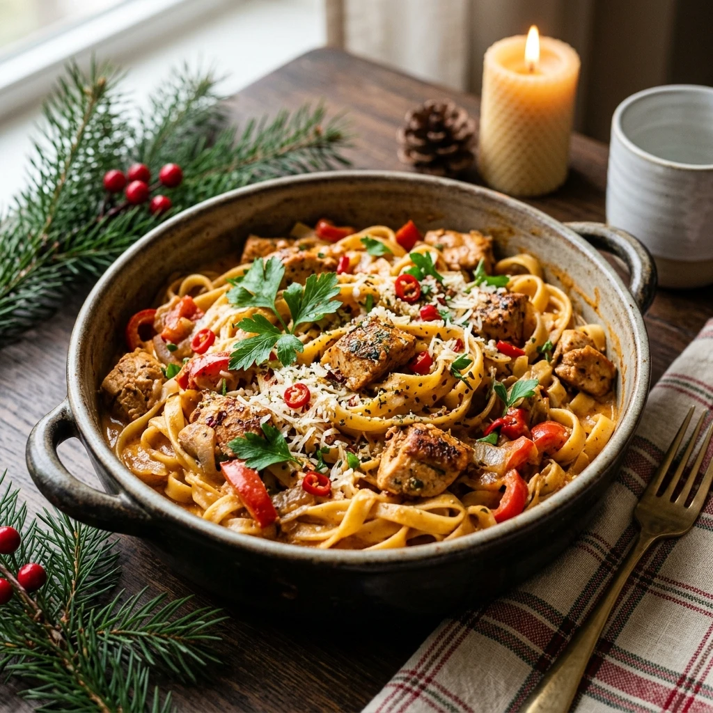 Creamy Cajun Chicken Pasta Christmas One Pot Holiday 20 Minute