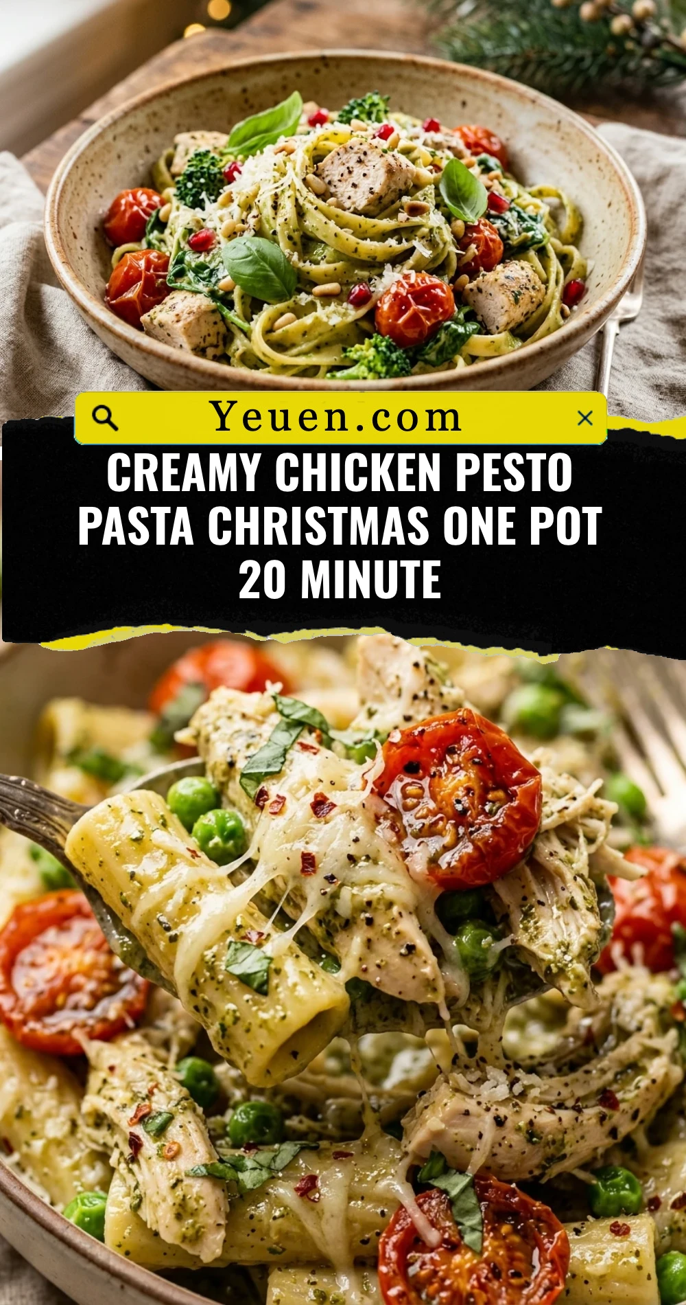Creamy Chicken Pesto Pasta Christmas One Pot 20 Minute