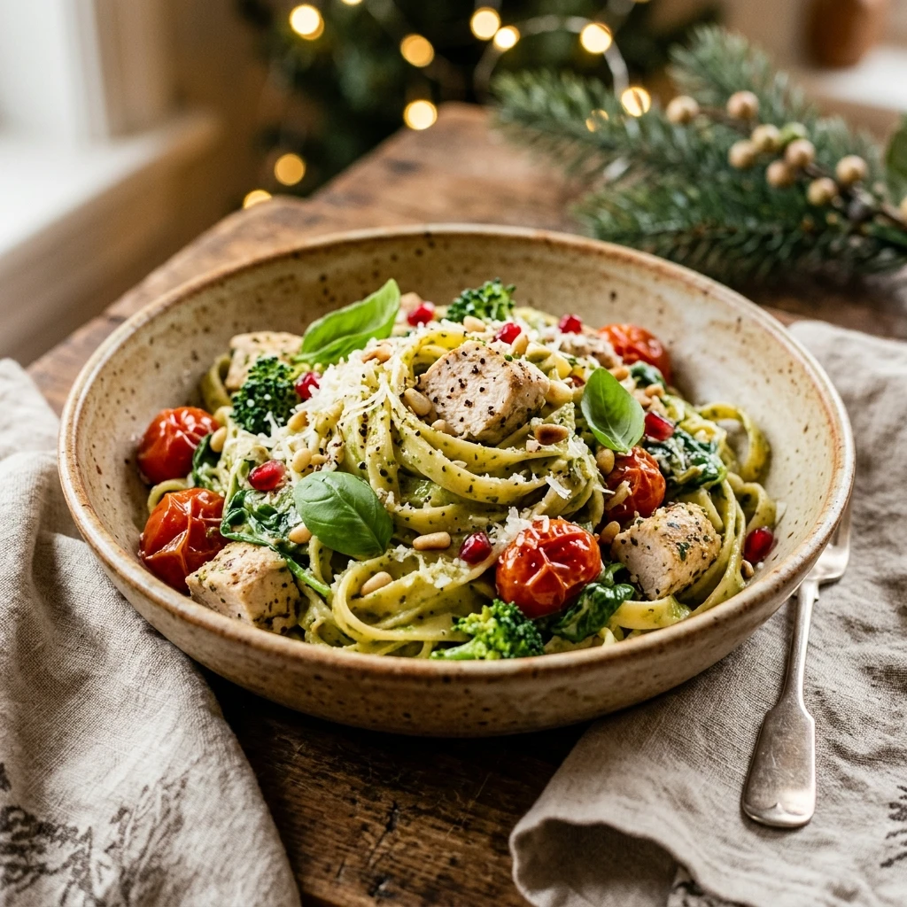 Creamy Chicken Pesto Pasta Christmas One Pot 20 Minute