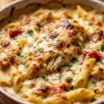 Creamy Christmas Chicken Alfredo Bake Cheesy Baked Pasta